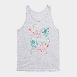 Butterflies and flowers pattern Tank Top